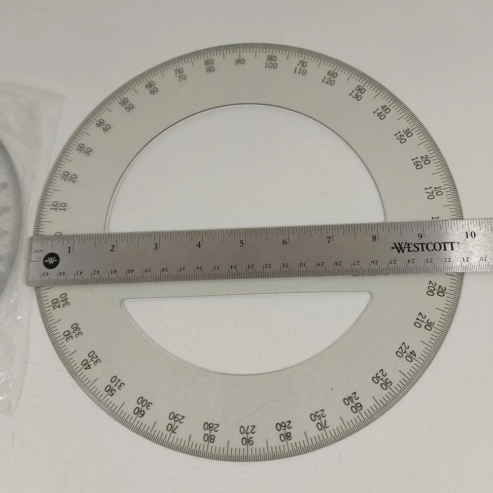 Set Of‎ 2 360 Clear Protractor Diameter Circle C-Thru Ruler Co. VTG 8